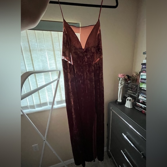 Free people long velvet slit dress - Picture 3 of 8